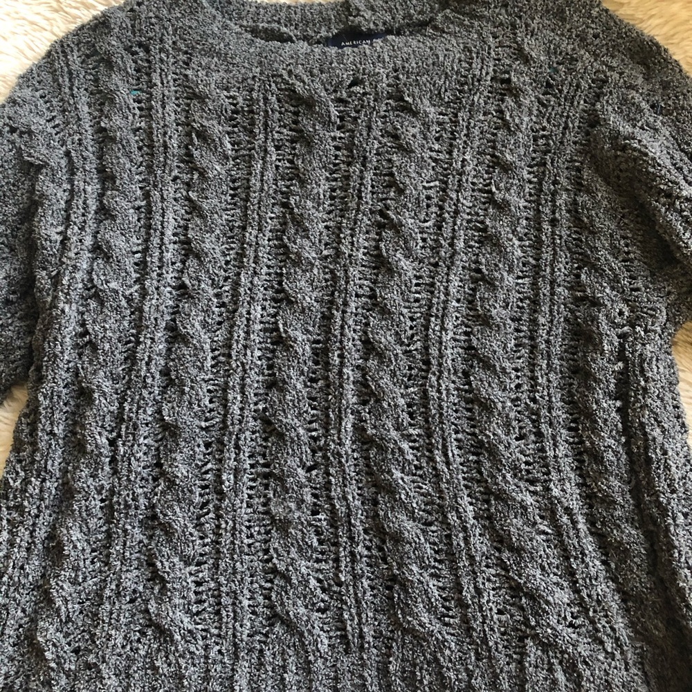 grey american eagle sweater